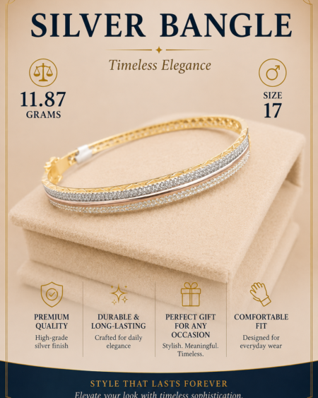 Tri color Silver bangle