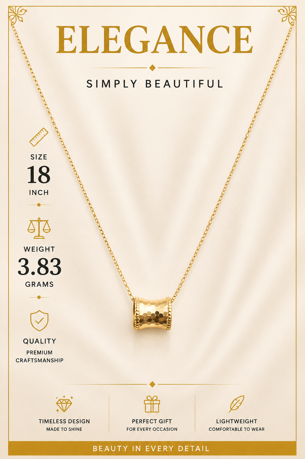 Silver Barrel Necklace