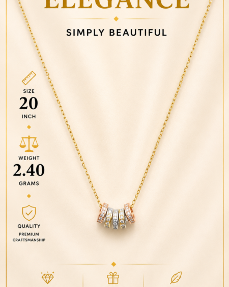 Silver multi-ring pendant necklace