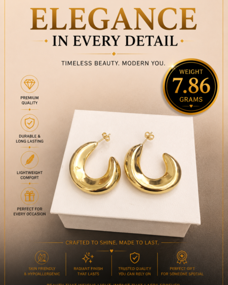 Crescent Hoop Silver Earrings
