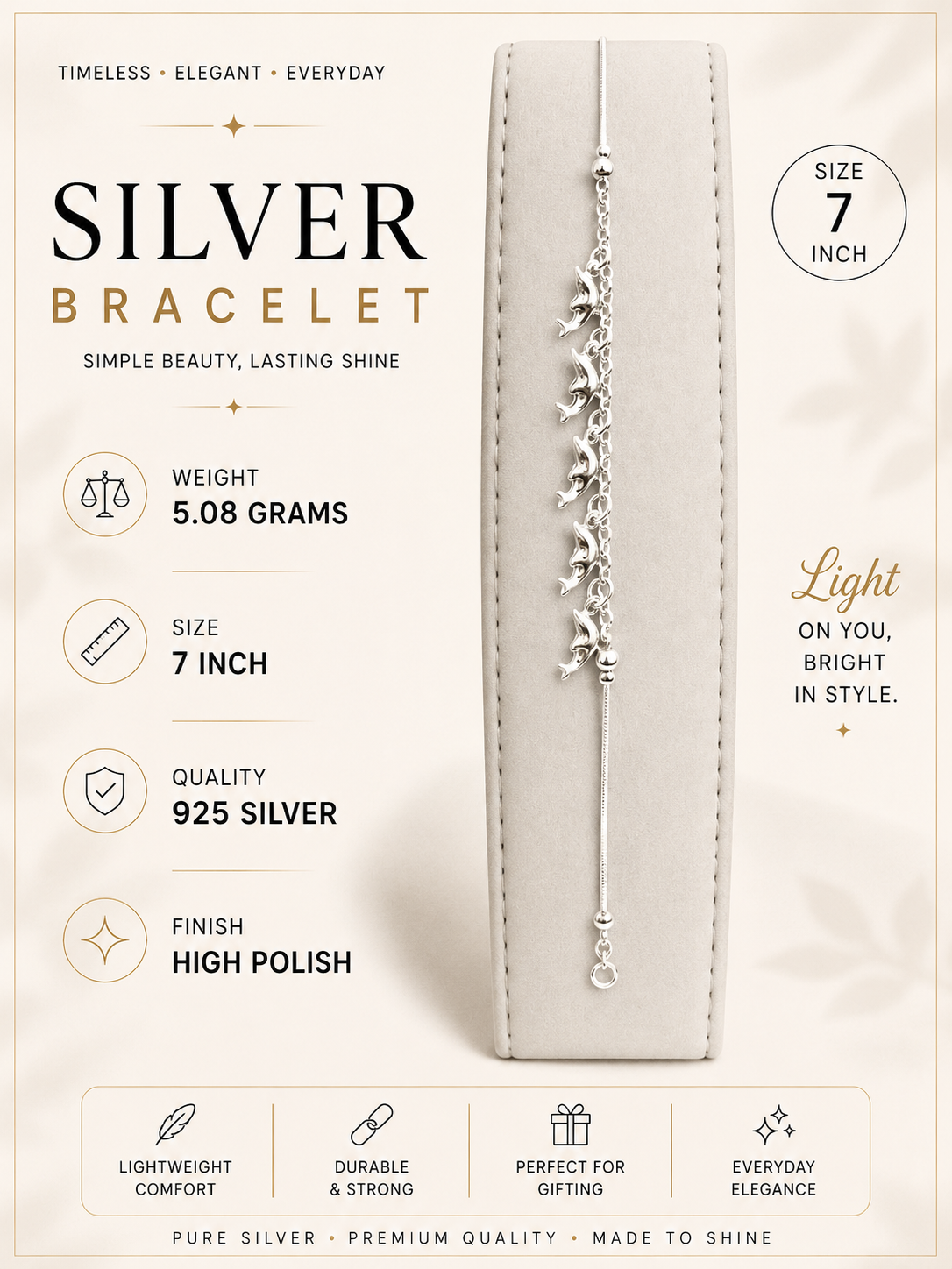 Silver Dolphin charm bracelet