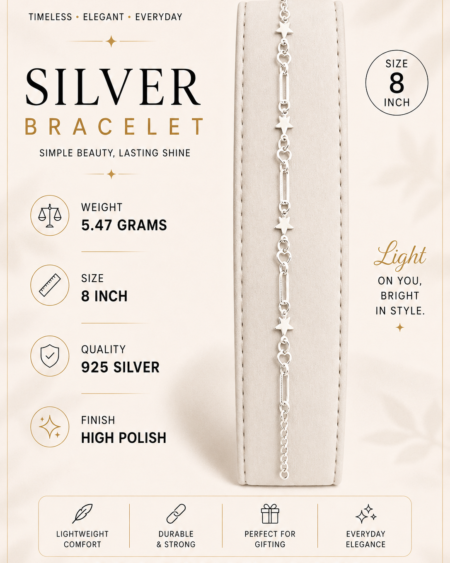Silver star charm bracelet
