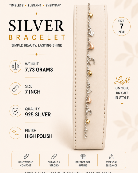 Dangling Charm Silver Bracelet