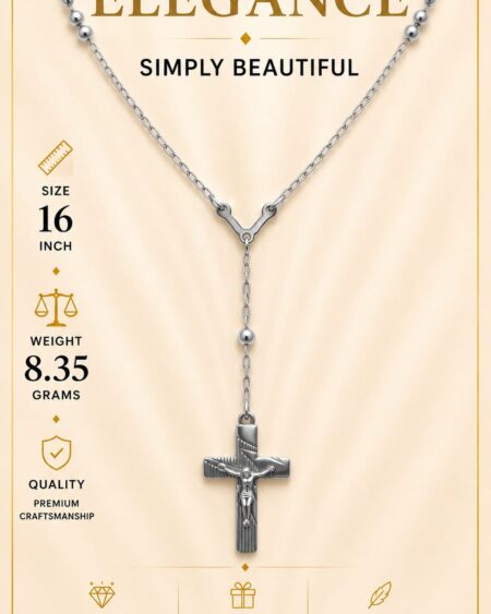 Silver Rosary Necklace