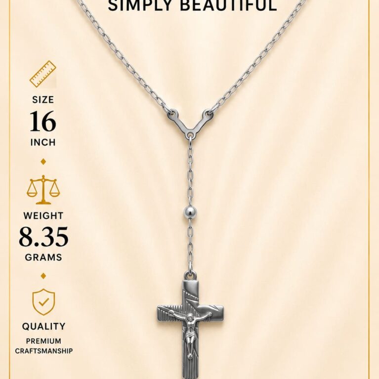 Silver Rosary Necklace
