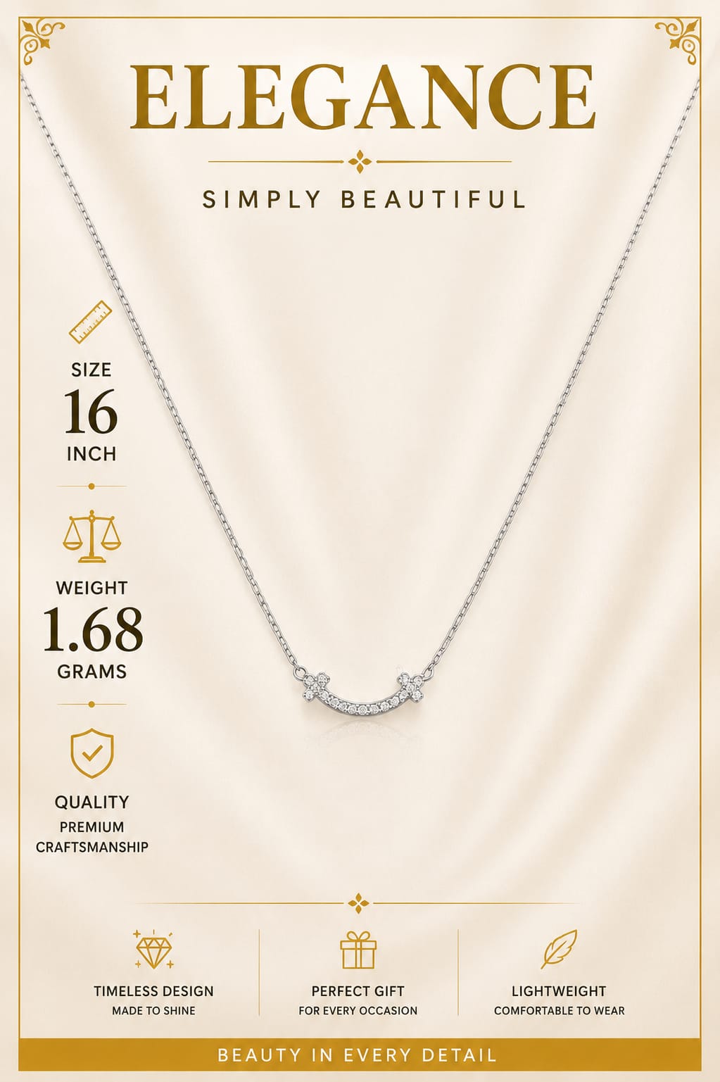 Smiley Silver Necklace