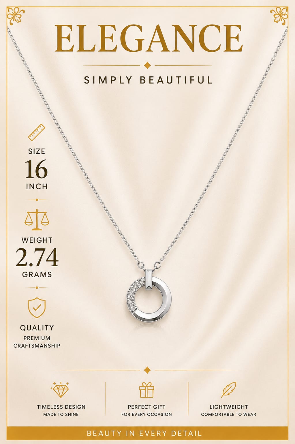 Silver Open Circle Necklace