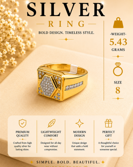 Silver Royal Shield Signet Ring