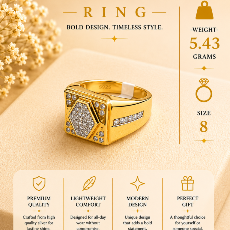 Silver Royal Shield Signet Ring