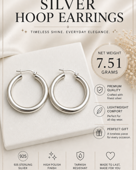 Silver Classic Large Hoop Earrings