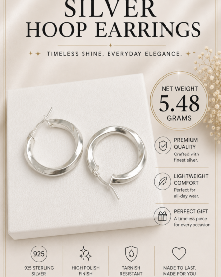 Silver Chunky Hoop Earrings