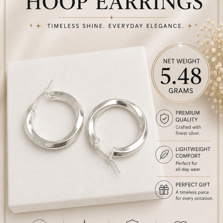 Silver Chunky Hoop Earrings