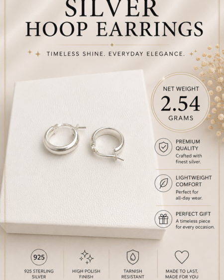 Silver Classic Huggie Hoop Earrings