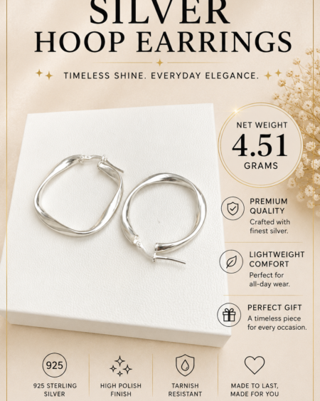 Silver Soft Square Hoops