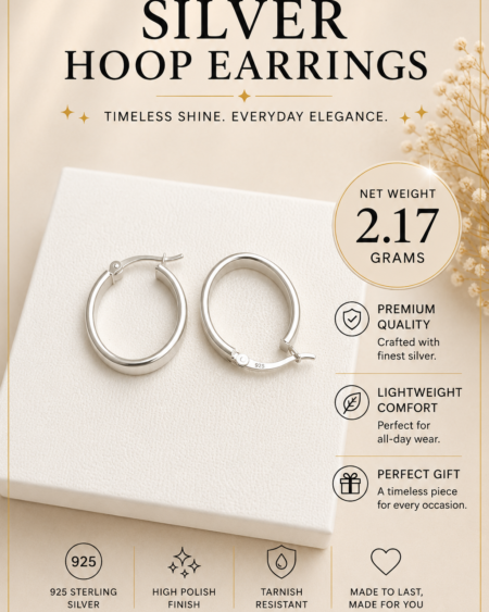 Silver Smooth Hoop Earrings