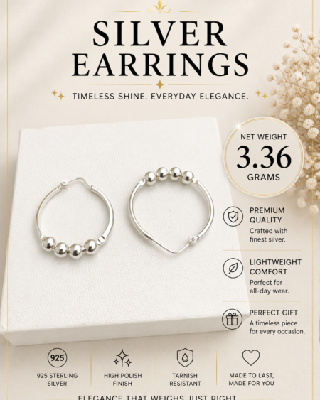 Silver Bubble Hoop Earrings