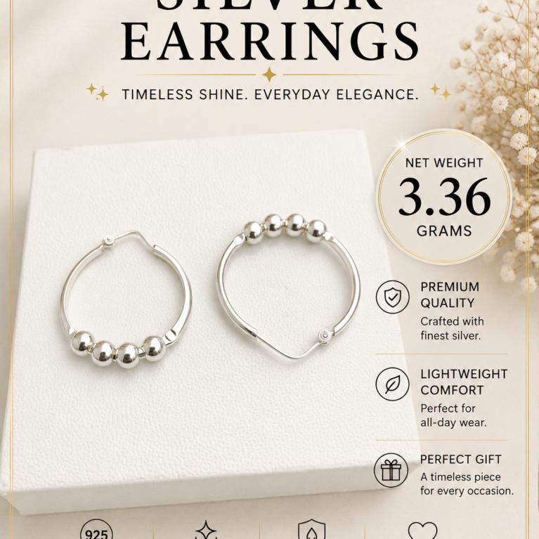 Silver Bubble Hoop Earrings