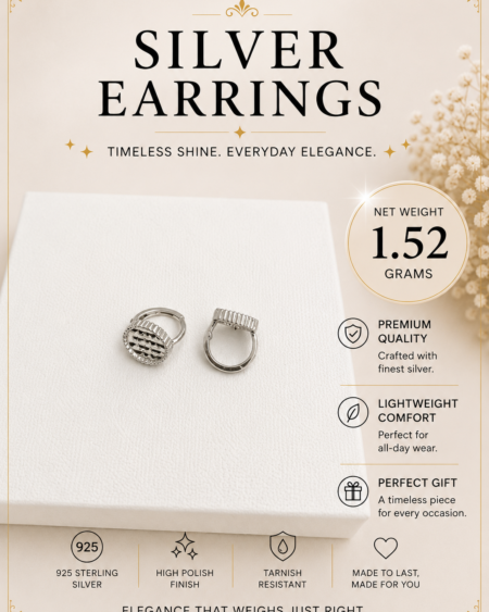 Silver Huggie Earrings