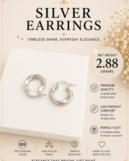 Silver Classic Twisted Hoops