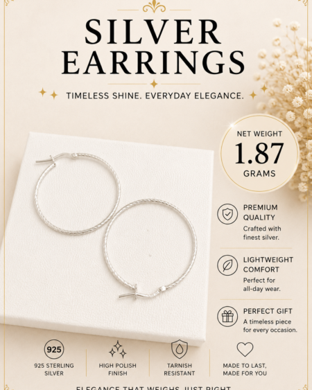 Silver Twinkle Hoop Earrings