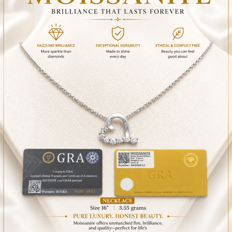Moissanite Heart-Shape Necklace