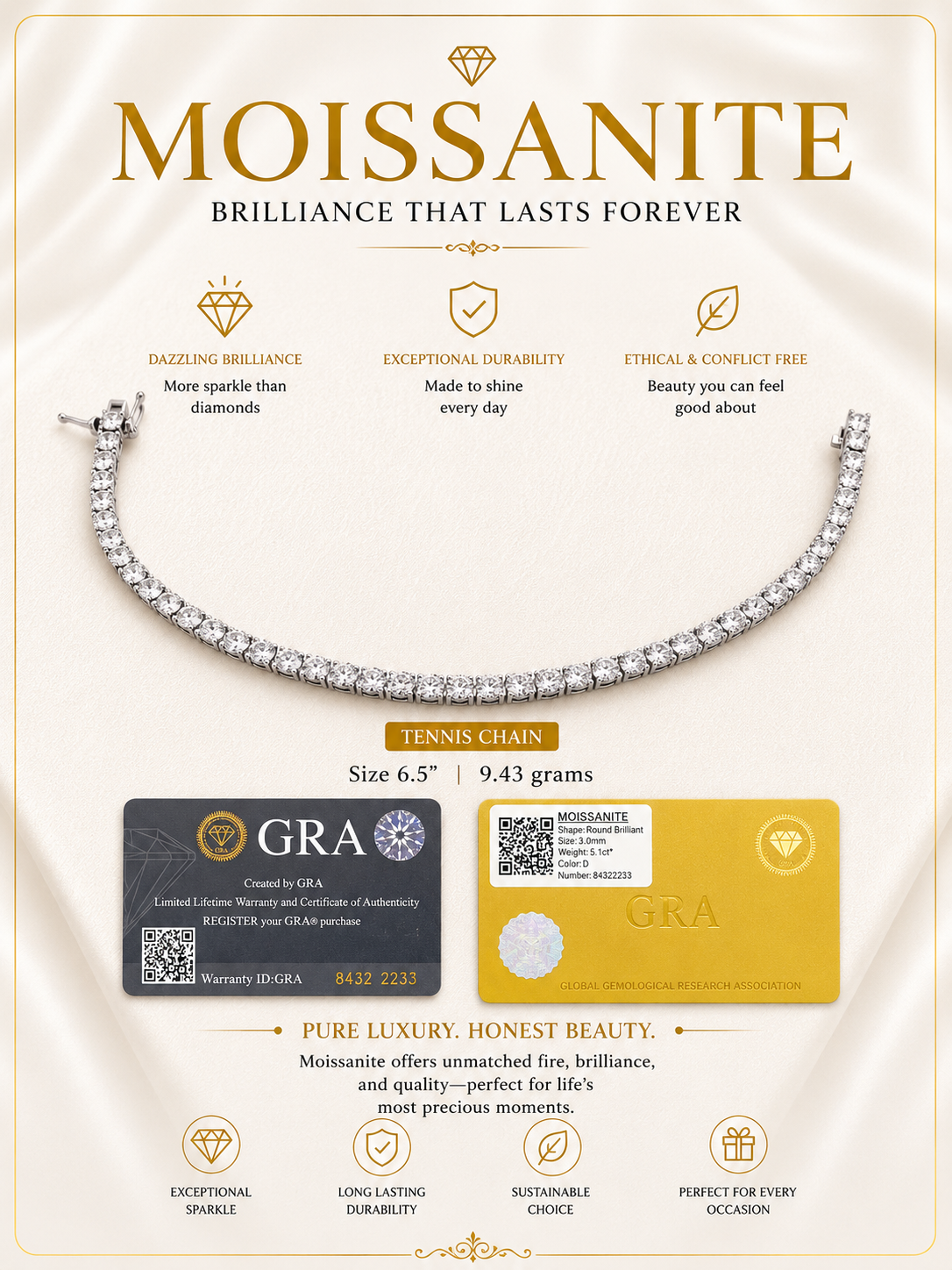 Moissanite Tennis Bracelet