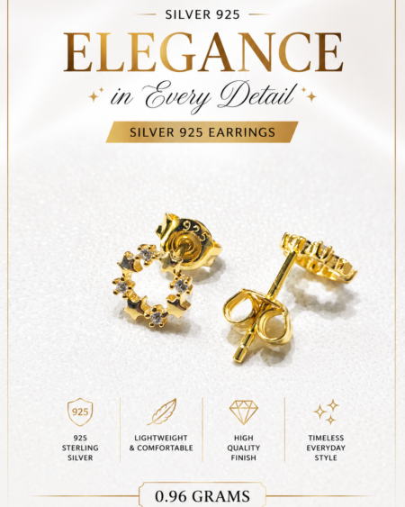 Celestial Star Circle Stud Earrings