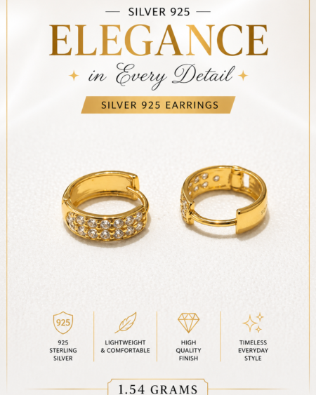 Double Row Pavé Huggie Earrings