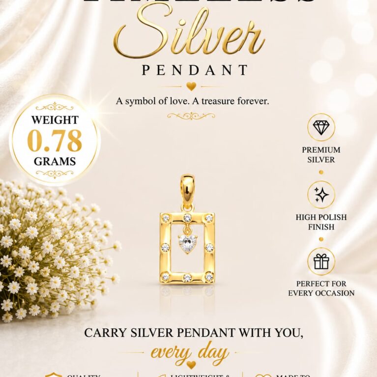 Silver Rectangular Frame Pendant