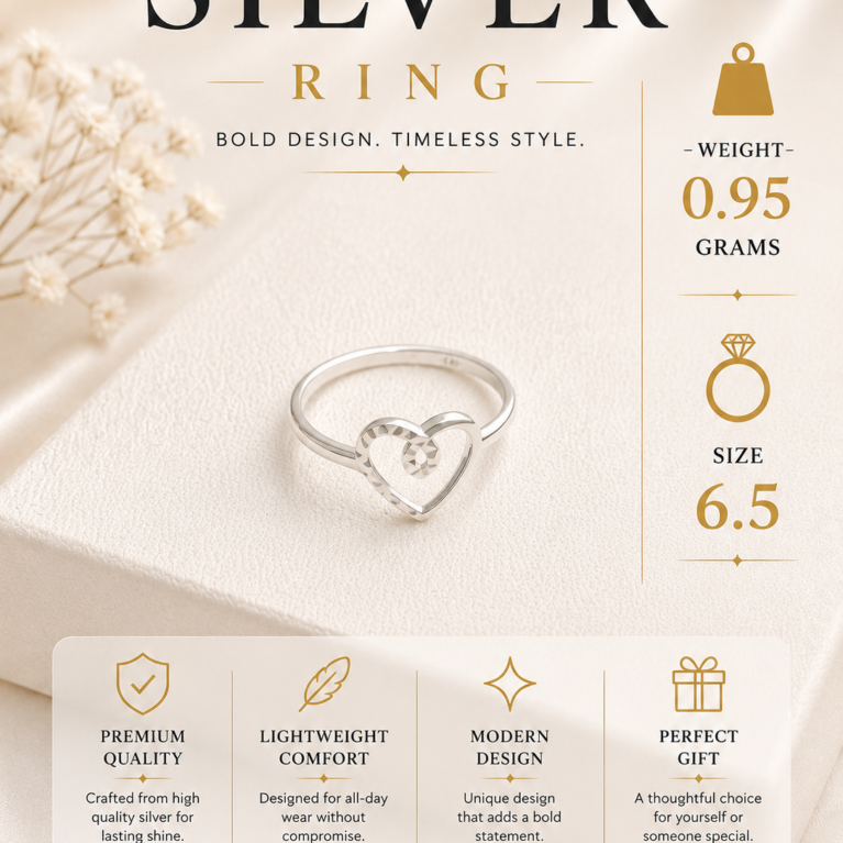 Silver Heart Ring