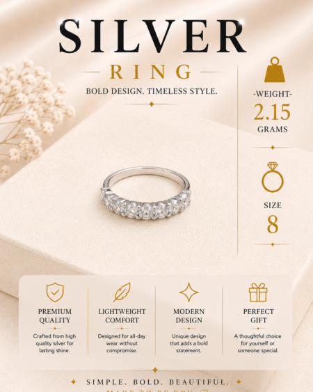 Silver Sparkle Row Ring