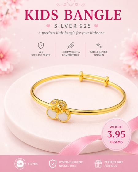 Sweet Cherry 925 Sterling Silver Bangle