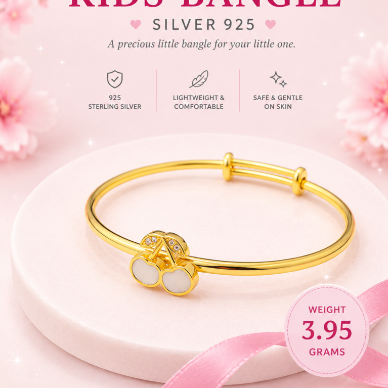 Sweet Cherry 925 Sterling Silver Bangle