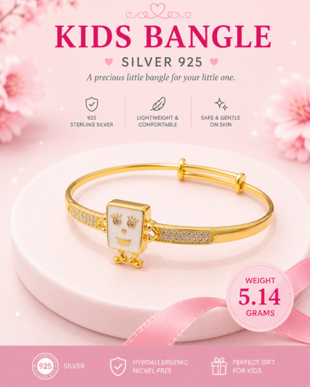 Little Square Friend 925 Sterling Silver Bangle